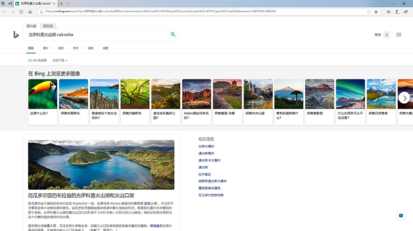 Edge浏览器必应搜索图片_图例