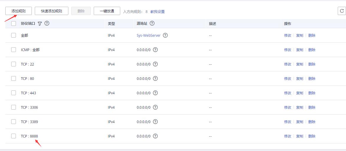 华为云服务器修改安全组开放端口图例4